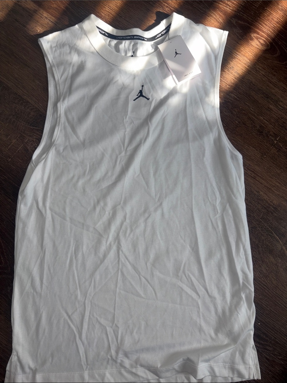 Jordan White Sleeveless Athletic Tank with Jumpman Logo